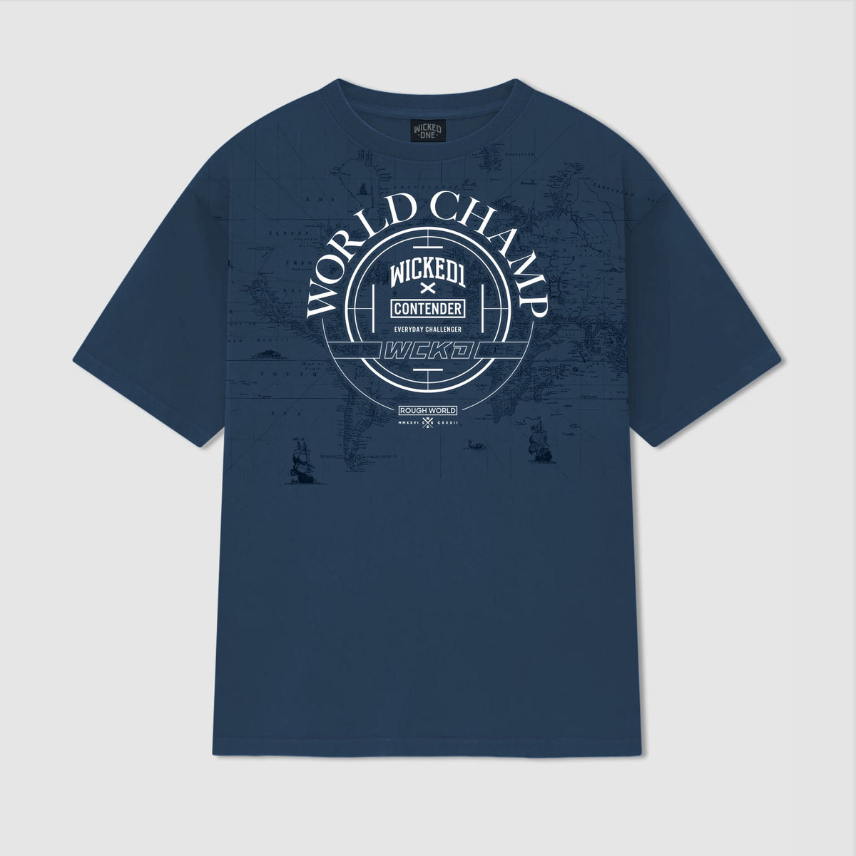 T-shirt oversize World Champ bleu, vue 2