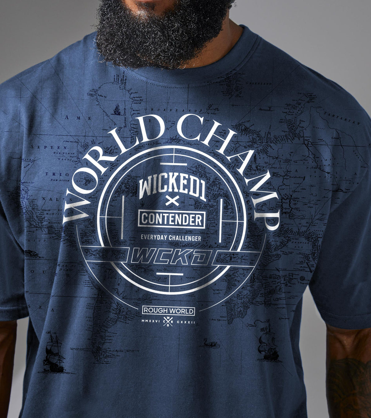 T-shirt oversize World Champ bleu, vue 1