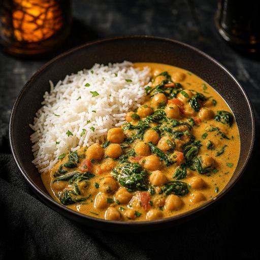 Curry de pois chiches, riz basmati