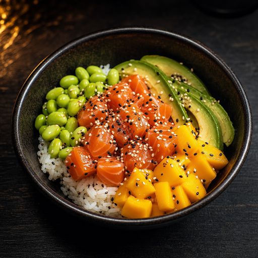 Poke bowl saumon, mangue et avocat