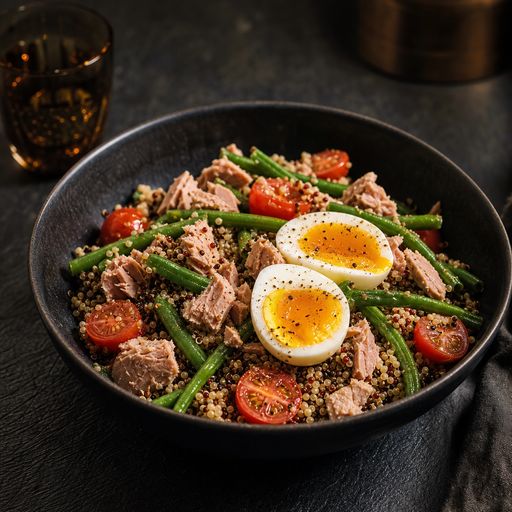 Salade thon, quinoa et haricots verts