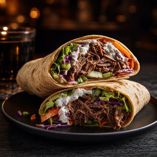Wrap protéiné au bœuf effiloché