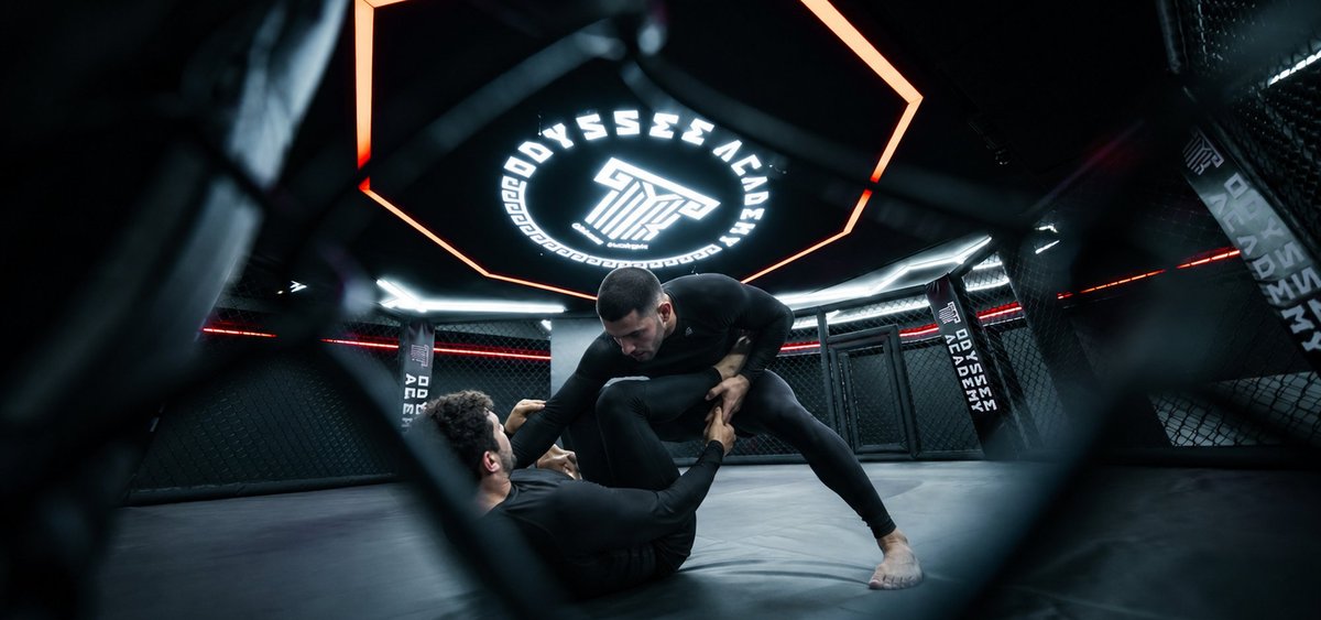 Cage MMA aux couleurs des partenaires